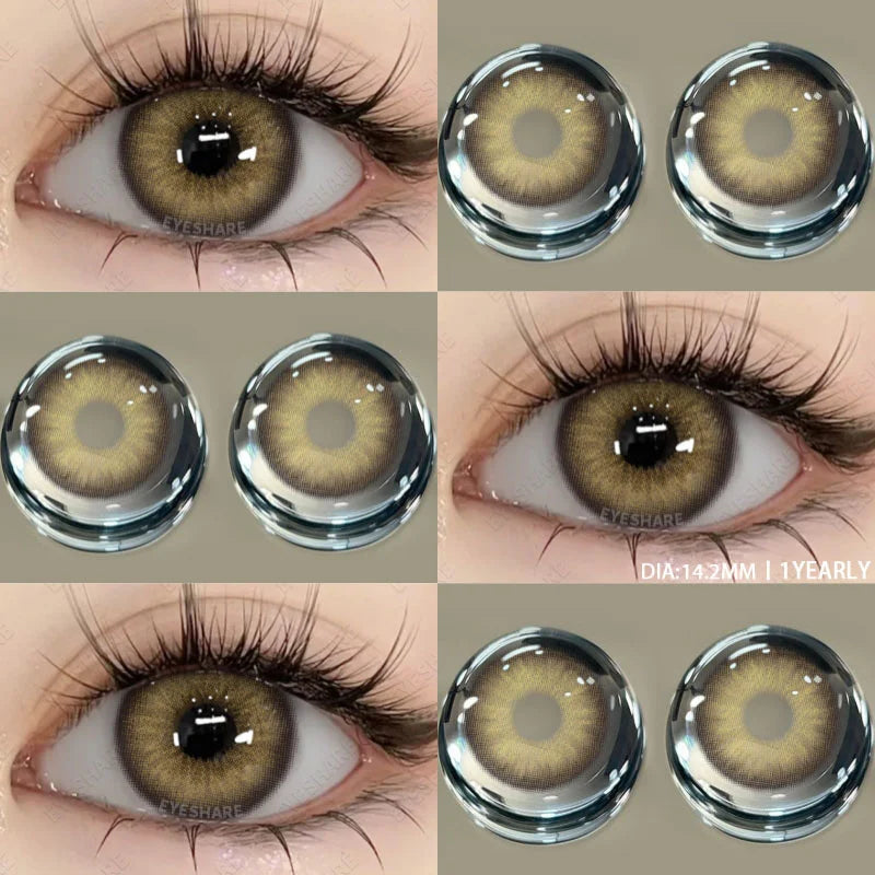 Rynx | 1 Pair Brown Natural Eye Lenses Color Contact Lenses for Eyes Green Lenses Blue Eye Contacts Annual Cosmetic Gray Pupils