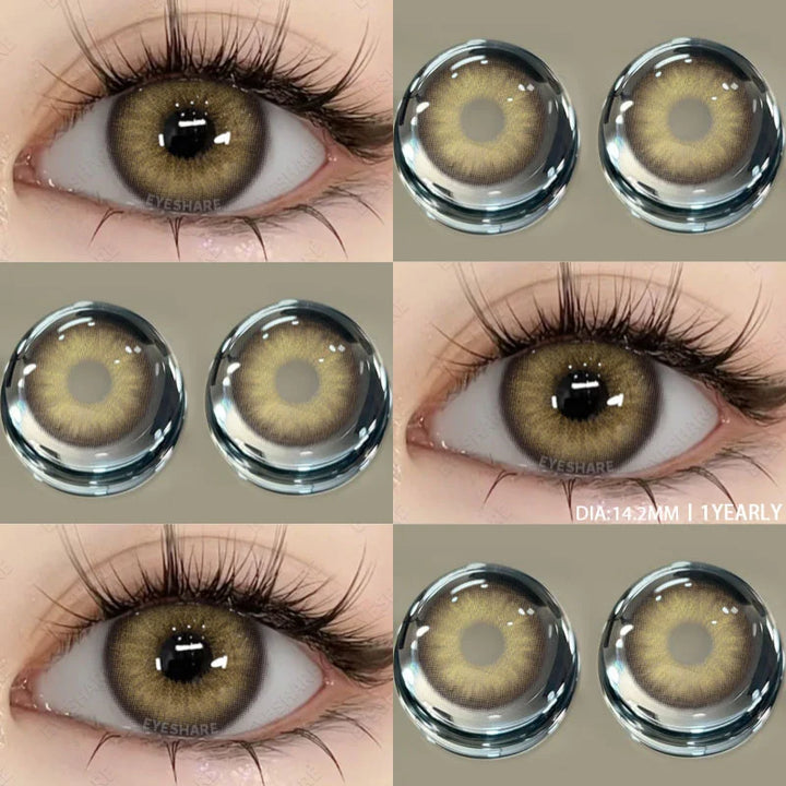 Rynx | 1 Pair Brown Natural Eye Lenses Color Contact Lenses for Eyes Green Lenses Blue Eye Contacts Annual Cosmetic Gray Pupils