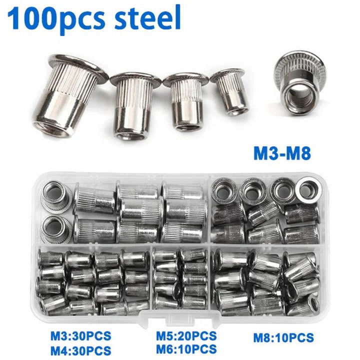 Lisslune | Ultimate Precision Rivet Nut Kit: Complete M3-M8 Stainless Steel & Aluminum Set