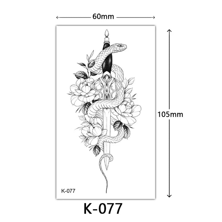 Rynx | New Temporary Tattoo Stickers Sexy Totem Butterfly Dreamcatcher Transfer Flash Tattoo Women Neck Hand Body Art Artificial Tattoos Men