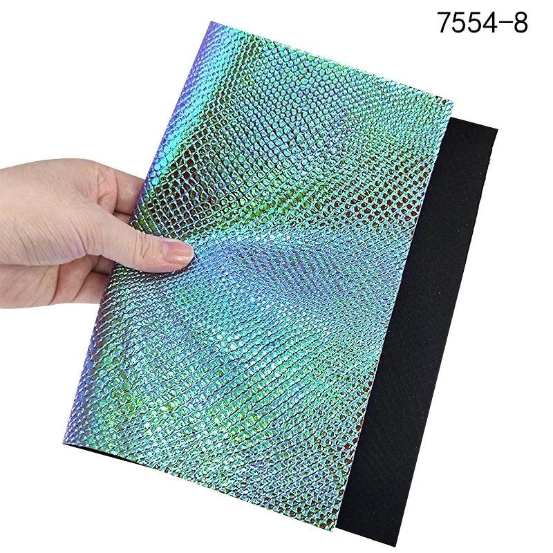 Lisslune | Iridescent Python Scale Holographic PU Fabric - Unleash Your Creative Potential