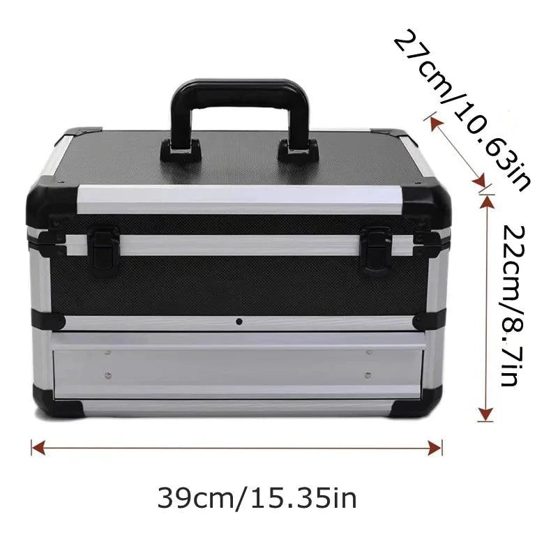Lisslune | Ultimate Ergonomic Aluminum Tool Box with Organized Drawers - The Perfect Portable Storage Solution