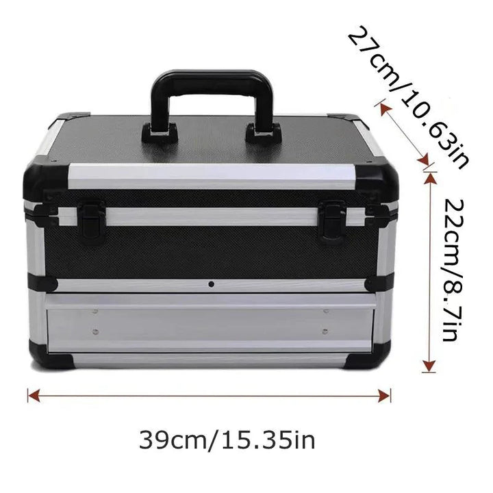 Lisslune | Ultimate Ergonomic Aluminum Tool Box with Organized Drawers - The Perfect Portable Storage Solution