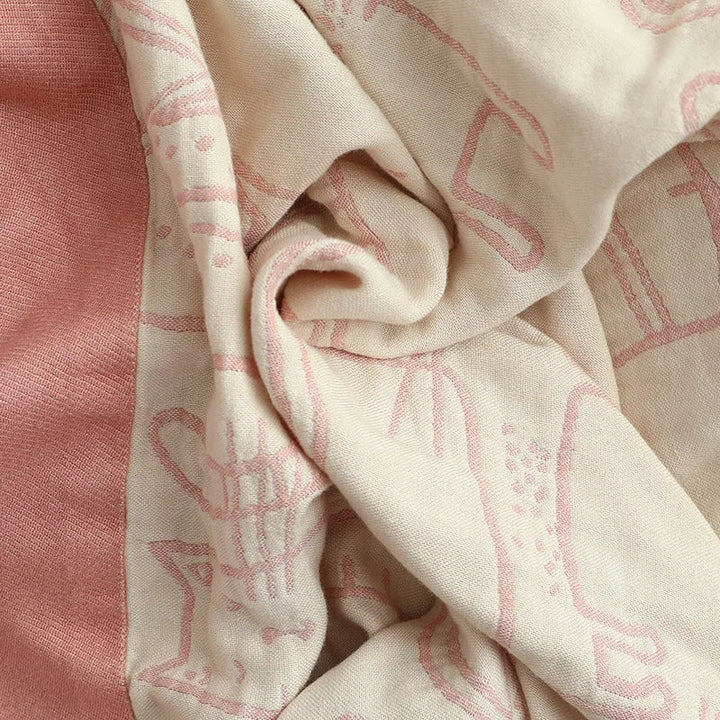 Rynx | Textile City Cartoon Cat Throw Four Layers Bamboo Cotton Gauze Blanket Single Double Four Seasons Towel for Bedroom 200x230cm