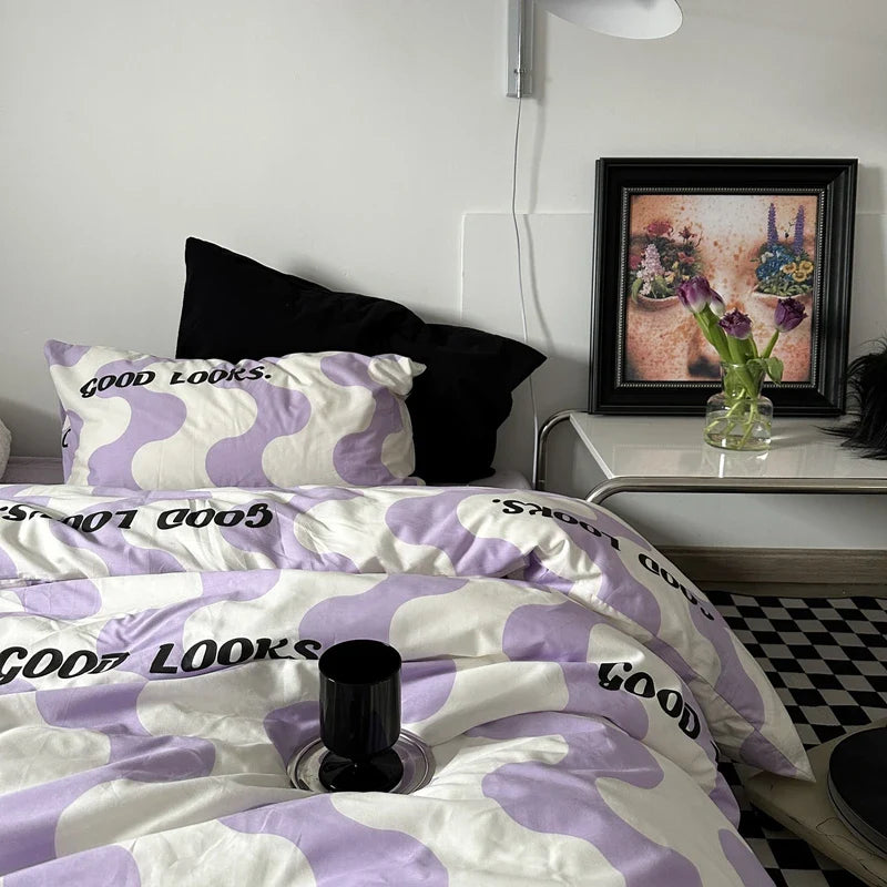 Rynx | Bedding duvet cover stripes boys girls twin queen size duvet cover pillowcase bedding adult fashion home textiles Nordic sling