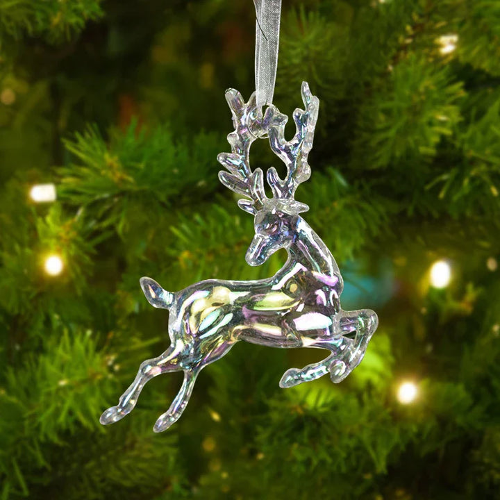 Rynx Christmas Tree Transparent Snowflake Hanging Ornaments Acrylic Pendants 2024 Christmas Decoration for Home Navidad Gifts New Year