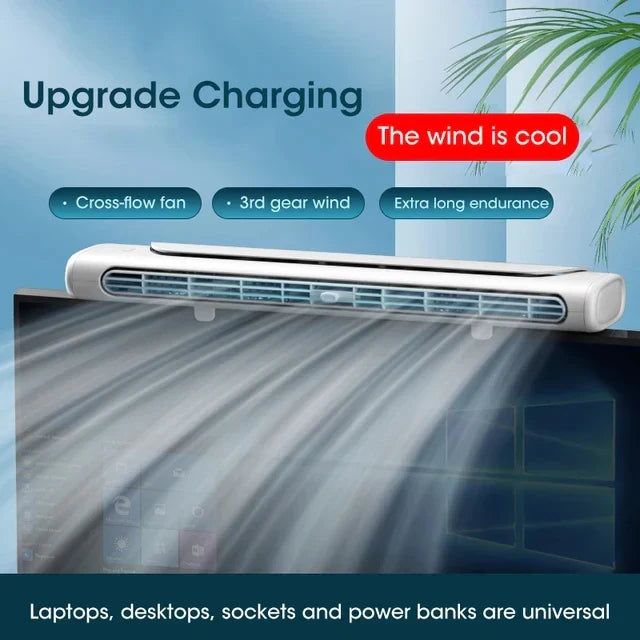 Lisslune | USB Rechargeable Portable Desk & Monitor Clip-On Air Conditioner