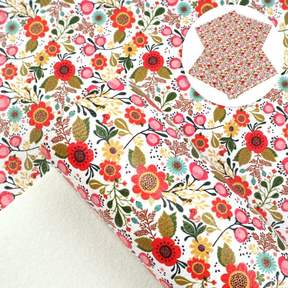 Lisslune | Floral Lychee Blossom Synthetic Leather Crafts Sheet - 20x33cm