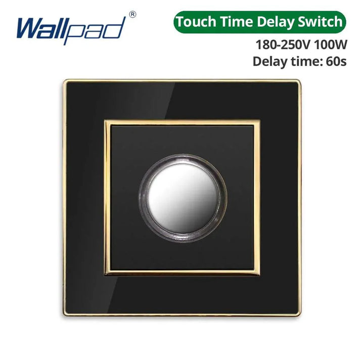 Lisslune | Luxurious black acrylic interchangeable panel with golden accents and universal sockets - 220V, multiple socket, modern design - Illuminated control panel with USB charging function