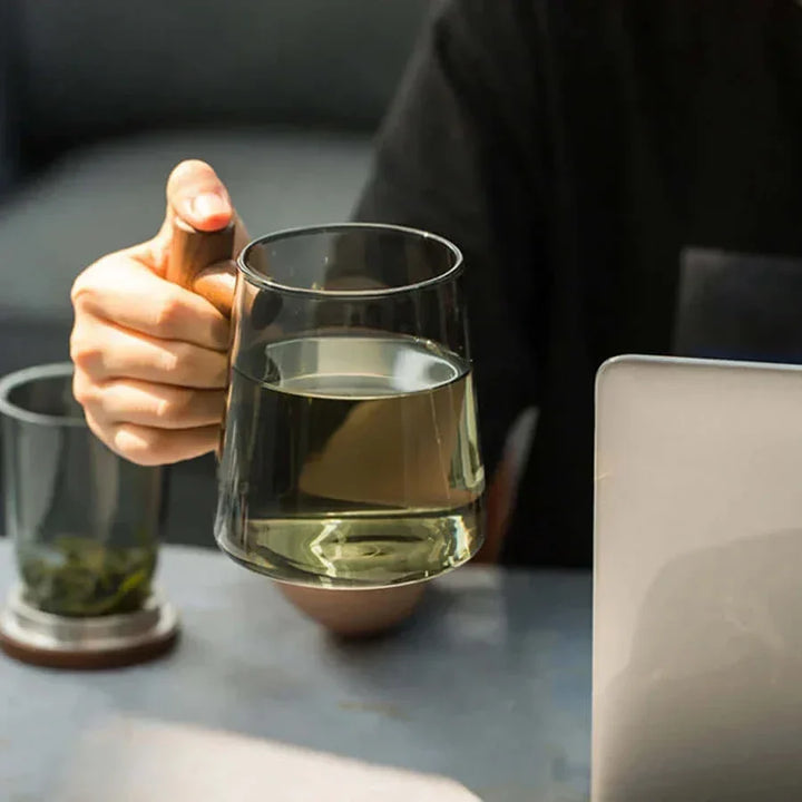 Lisslune | Ultramodern Glass Tea Cup with Filter and Lid