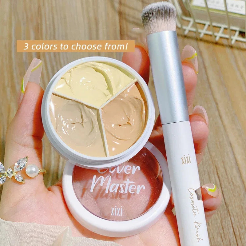 Lisslune | 3-Farben Concealer Palette Foundationscreme Vollabdeckung Geeignet für Alle Haut Gesicht Make-up Abdeckung Dunkle Ringe Akne Poren Cremebasis