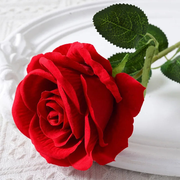 Lisslune | 20 pieces Realistic Velvet Silk Rose Bouquet