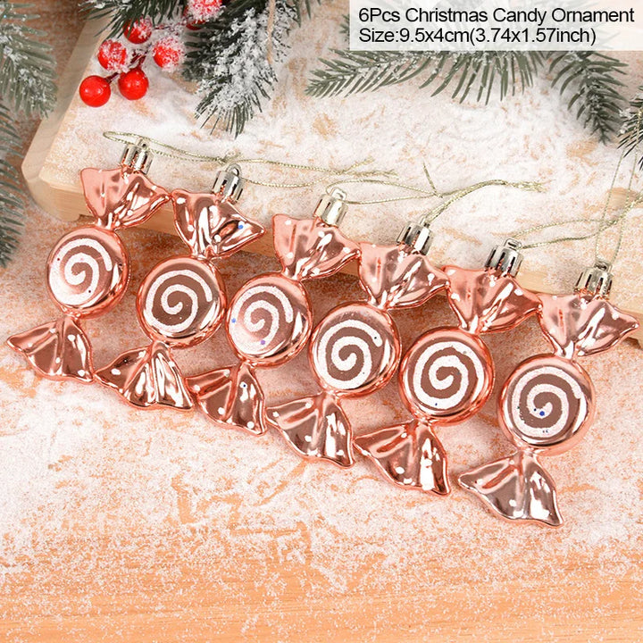 Rynx 6 pieces 6 cm transparent snow Christmas balls pendants for Christmas tree decoration clear balls hanging ornaments Xmas Navidad