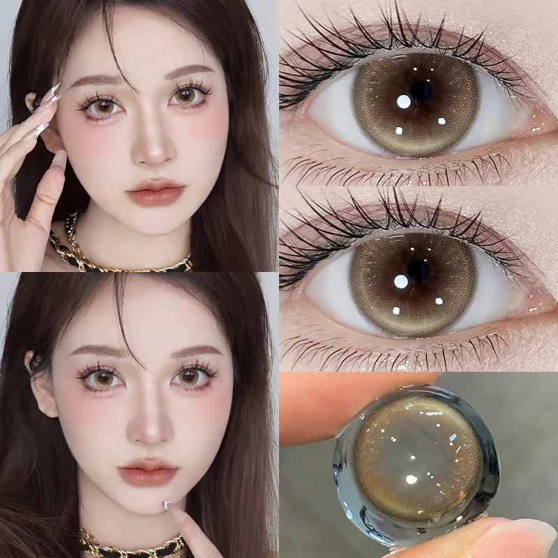 Rynx | 2PCS Myopia Lenses Colored Contact Lenses with Degree Natural Colored Eye Lenses with Diopters Blue Contact Lenses