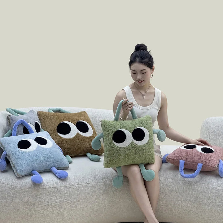 Lisslune | Cute Monster Portable Soft Throw Pillow Blanket