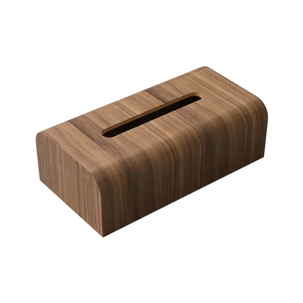 Rynx | Living Room Tissue Box Walnut Wood Tissue Holder Napkin Box Table Desk Storage Box Wood Toilet Paper Box