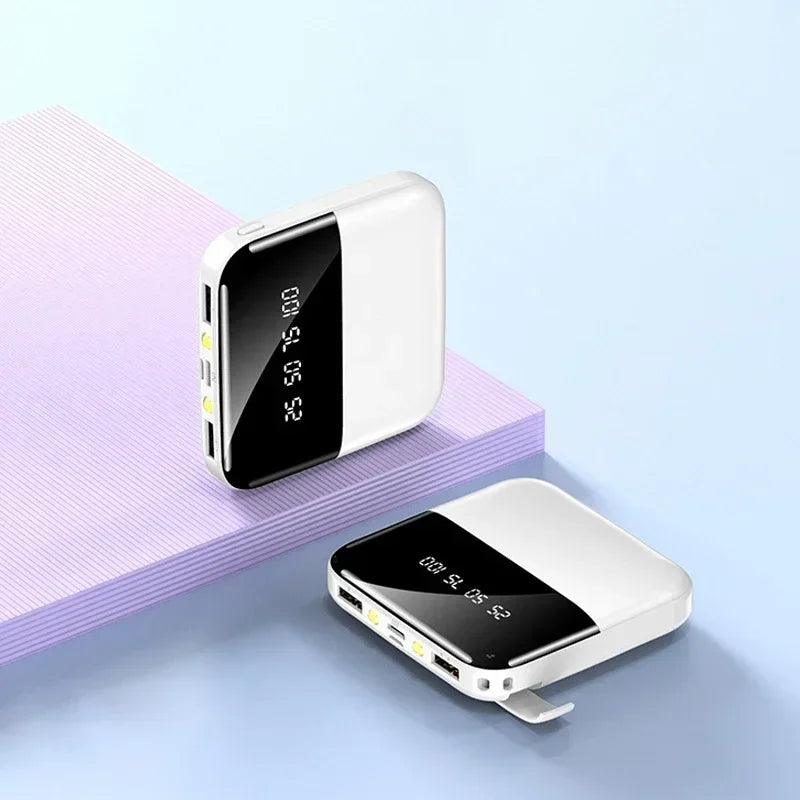 Lisslune | Ultra-Portable 50000mAh Power Bank with LED Mirror Display and Dual USB Ports - Perfect for Charging on the Go