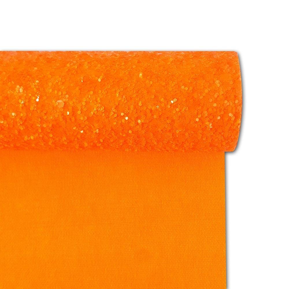 Lisslune | Lively Orange Glitter Faux Leather Craft Roll for Creative Projects