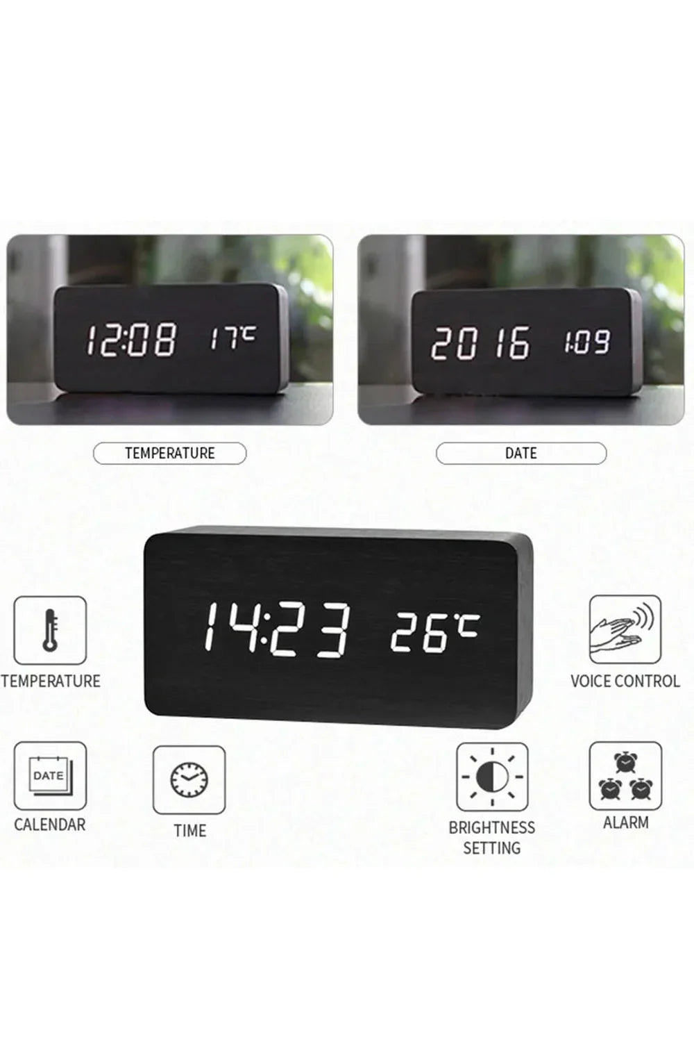 Lisslune | Wood LED Digital Clock