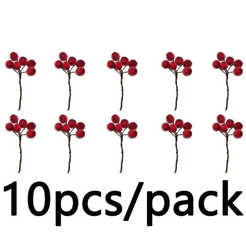 Rynx | (10pcs/pack) 4 * 7cm Christmas berry flower bundle crystal berries artificial fruit Christmas tree decoration wedding decoration wreath