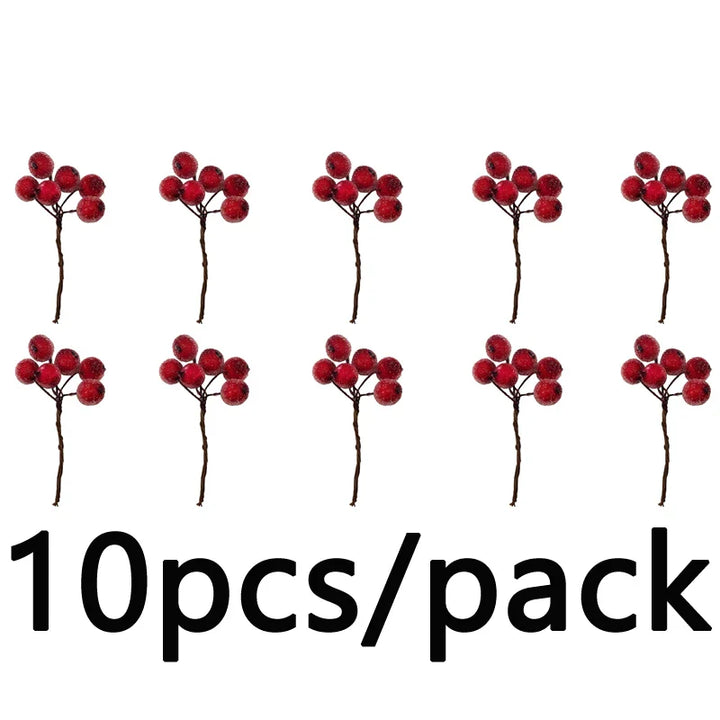 Rynx | (10pcs/pack) 4 * 7cm Christmas berry flower bundle crystal berries artificial fruit Christmas tree decoration wedding decoration wreath