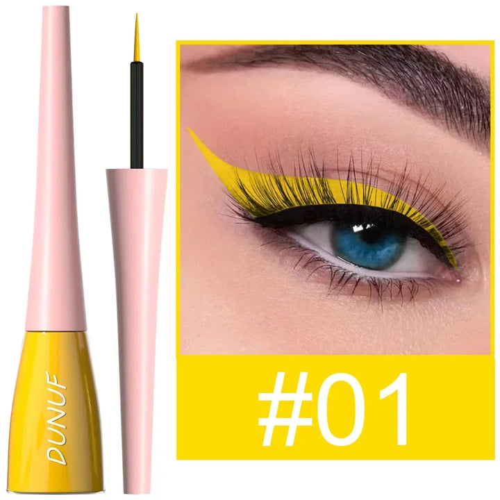 Rynx | Purple Eyeliner Long-lasting Liquid Black Eyeliner Pencil Waterproof Fast-drying Blue White Eyeliner Pencil Korean Cosmetics Tool 18 Colors
