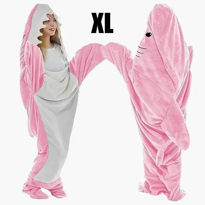 Lisslune | Snuggly Shark Cozy Hooded Onesie Blanket