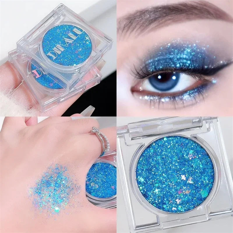 Rynx | Shiny Heart Sequins Glitter Gel Eyeshadow Cream Blue Pink Gold Star/Moon Nail Loose Sequins Glue Halloween Party Body Eye Makeup