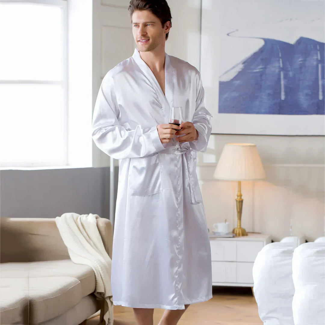 Lisslune | RelaxWear Bathrobe - Elegant Satin Bathrobe for Comfort