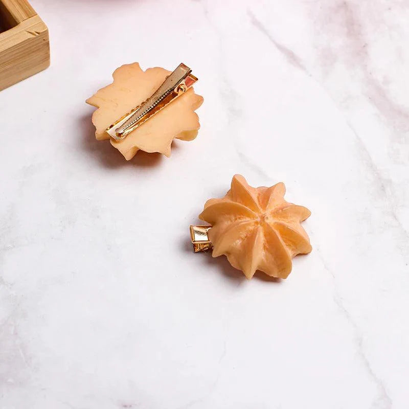 Lisslune | 5-piece DIY hairpin set with cute food theme - Cute hamburger, chips, and cookie designs for kids