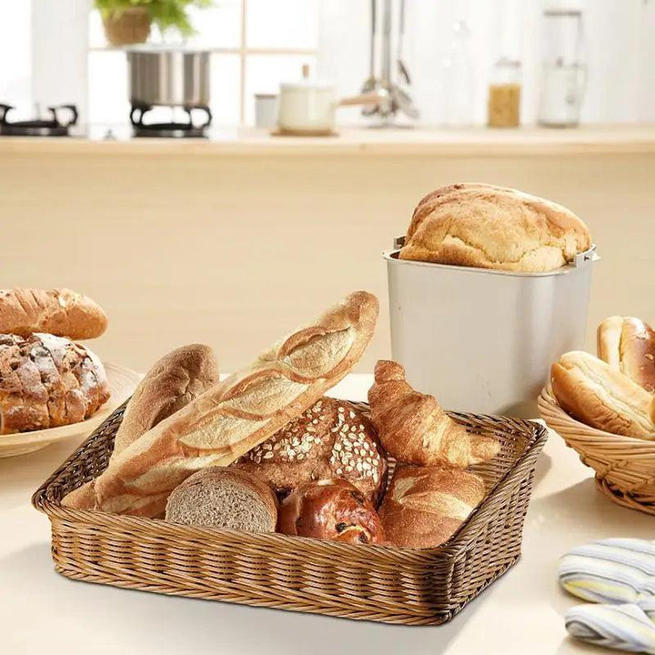 Lisslune | Stylish Woven Rattan Storage Tray with Practical Handles
