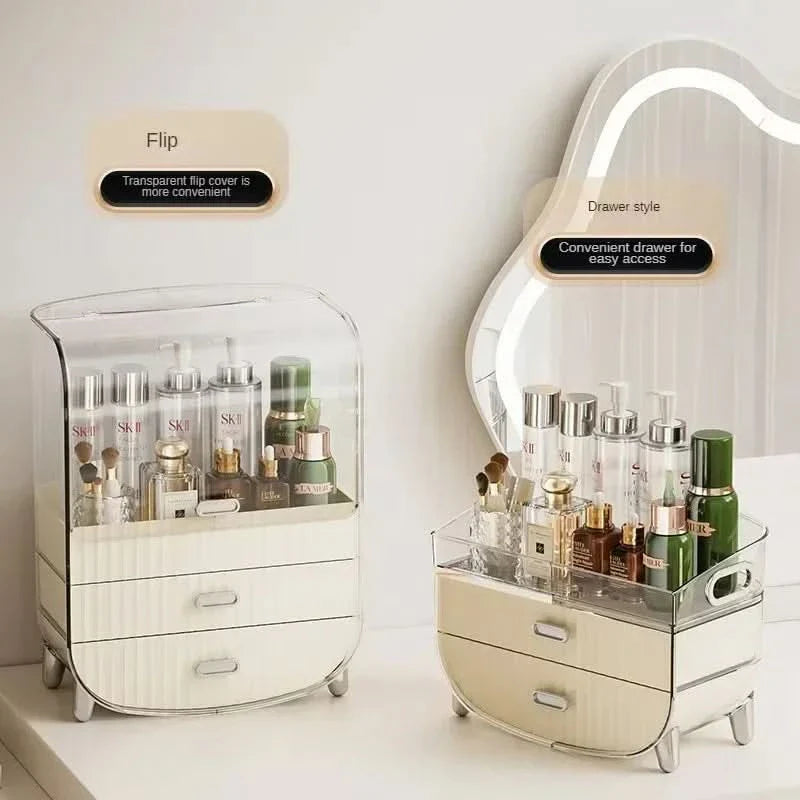 Lisslune | Rechargeable Cosmetic Organizer – Transparent Dustproof Makeup