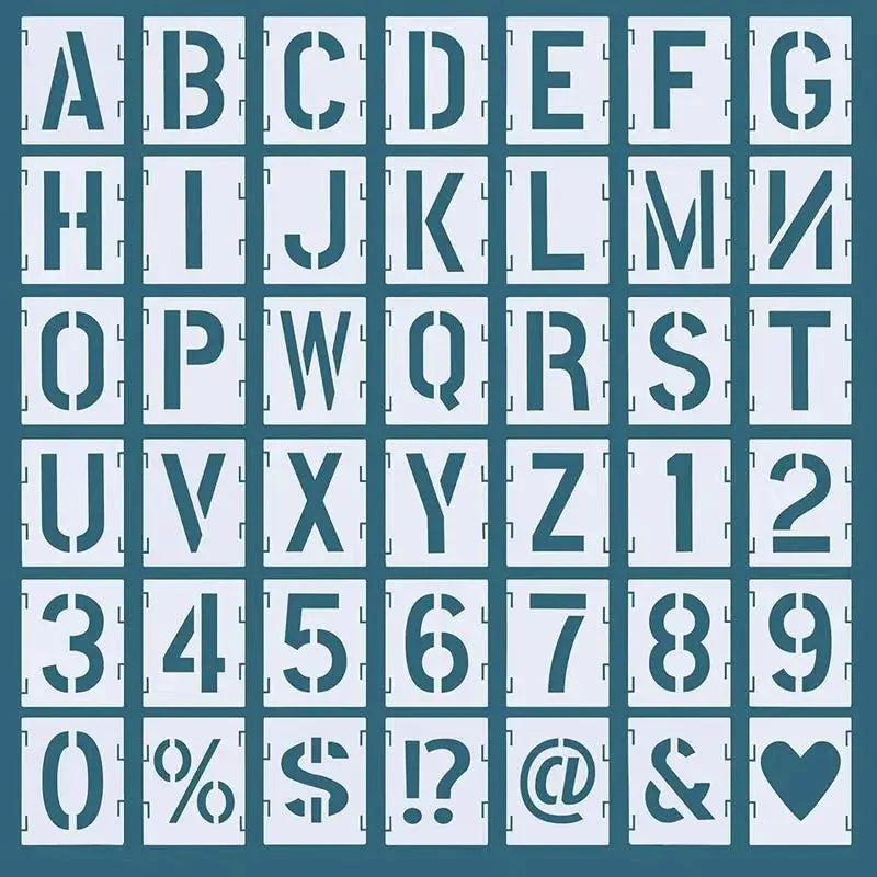 Lisslune | Versatile 42-piece Steckalphabet and number stencil set for creative DIY art on any surface