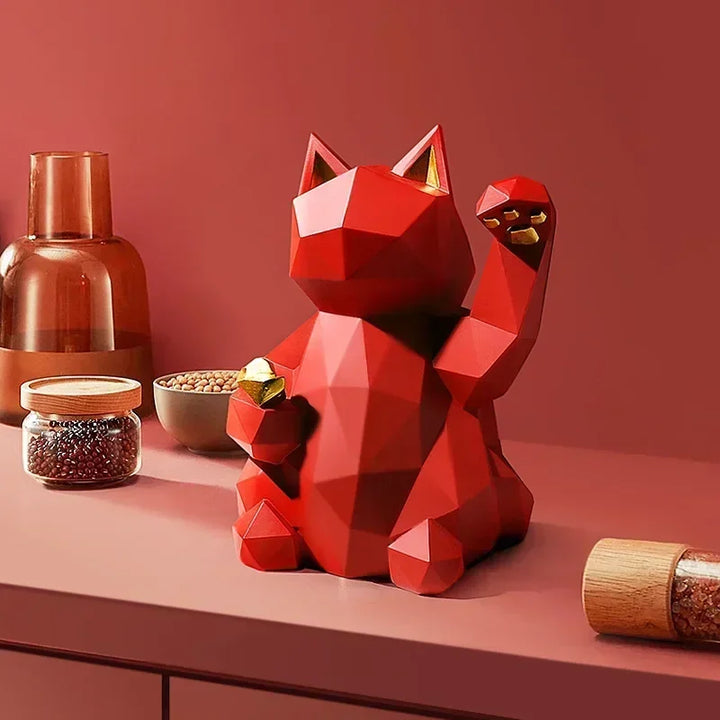 Lisslune | Nordic Minimalism Geometry Lucky Cat Statues