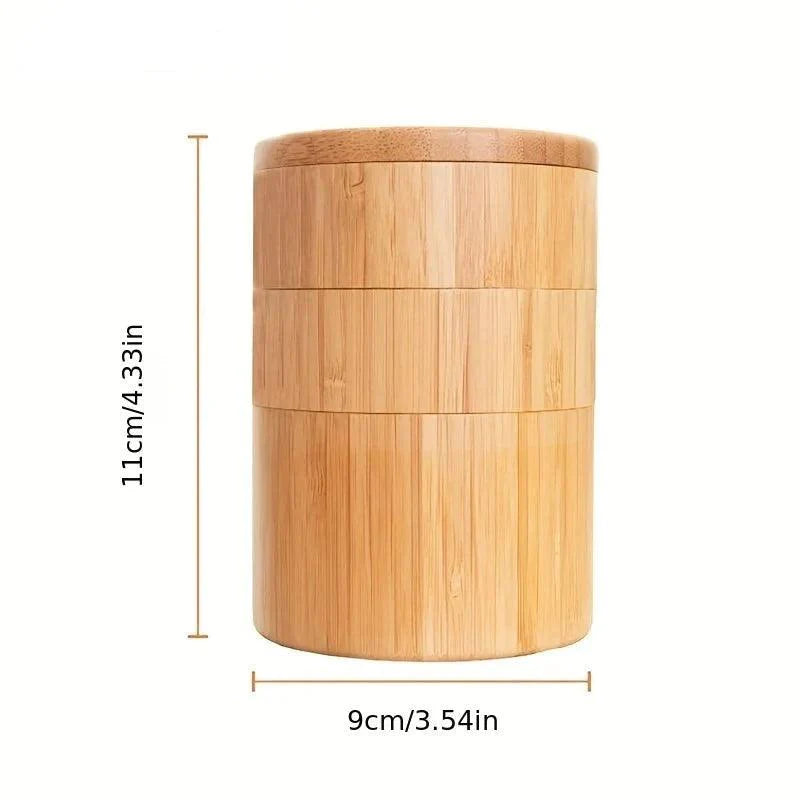 Lisslune | Sustainable Bamboo Spice Organizer with Measuring Spoon - Elegant Kitchen Storage Solution