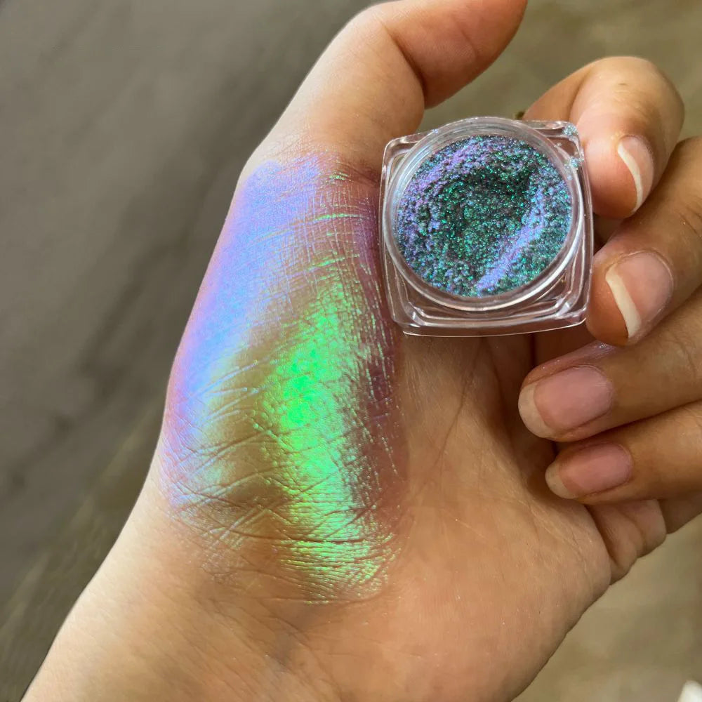 Rynx | 1Box Chameleon Polarized Neon Nail Art Powder Aurora Chrome Mica Pigment Dust Pearl For Makeup Eyeshadow Manicure Powder