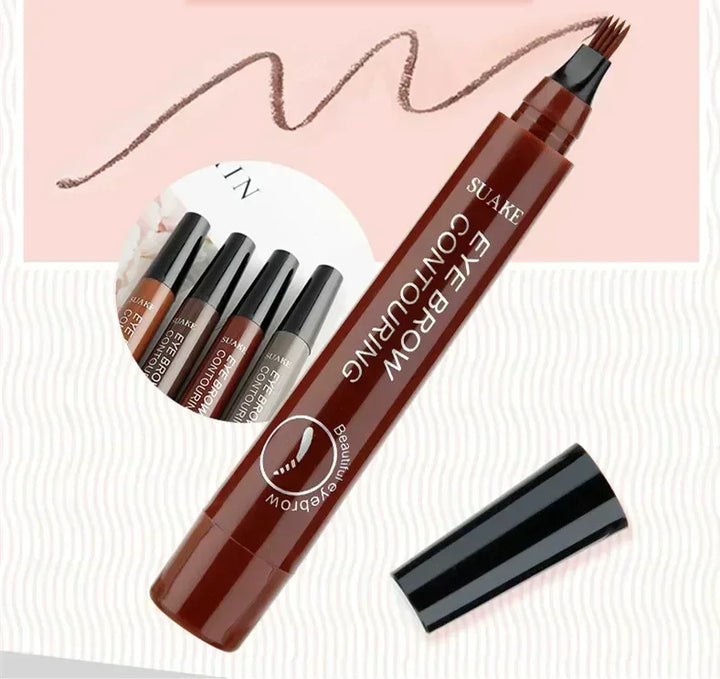 Rynx | 4-Point Eyebrow Pencil Makeup for Women Waterproof Liquid Eyebrow Pencil Makeup Long-lasting Cosmetics Microblade Eyebrow Pencil