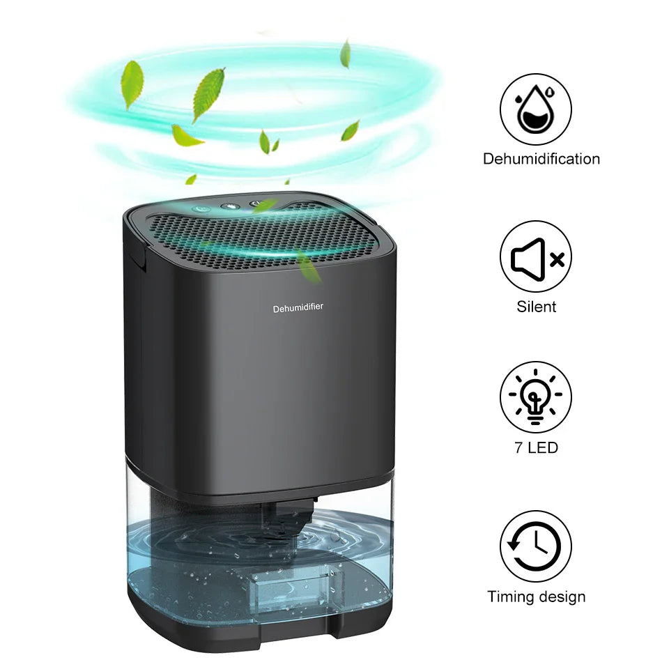 Lisslune | 1000ml Portable 2-in-1 Dehumidifier with Air Filter & Night Light – Aveline