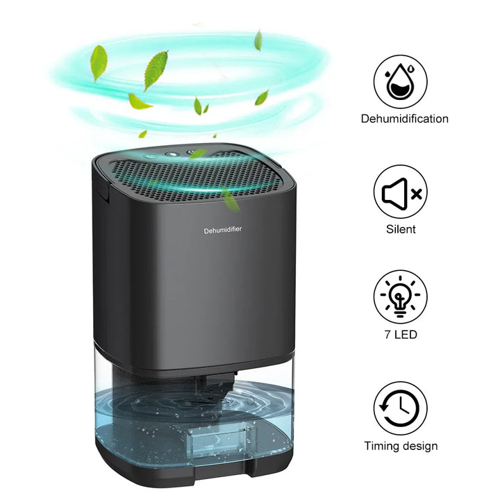 Lisslune | 1000ml Portable 2-in-1 Dehumidifier with Air Filter & Night Light – Aveline