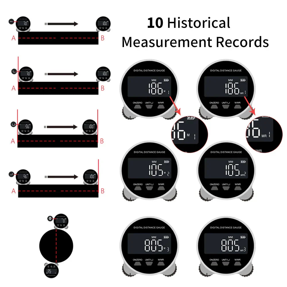 Lisslune | High Precision LCD Display Rechargeable Digital Ruler