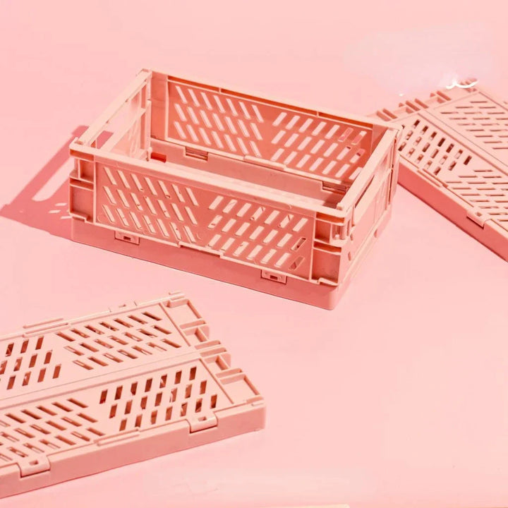 Rynx | Plastic foldable storage box folding box basket stackable cute makeup jewelry toy boxes for storage box organizer portable