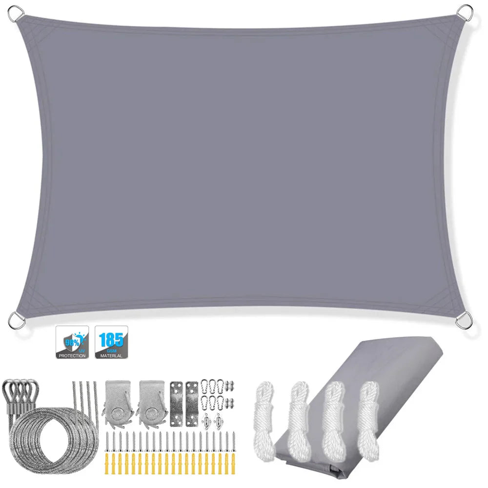 Lisslune | Waterproof Rectangular Sun Shade Sail with UV Protection & Mounting Kits – ShadeGuard