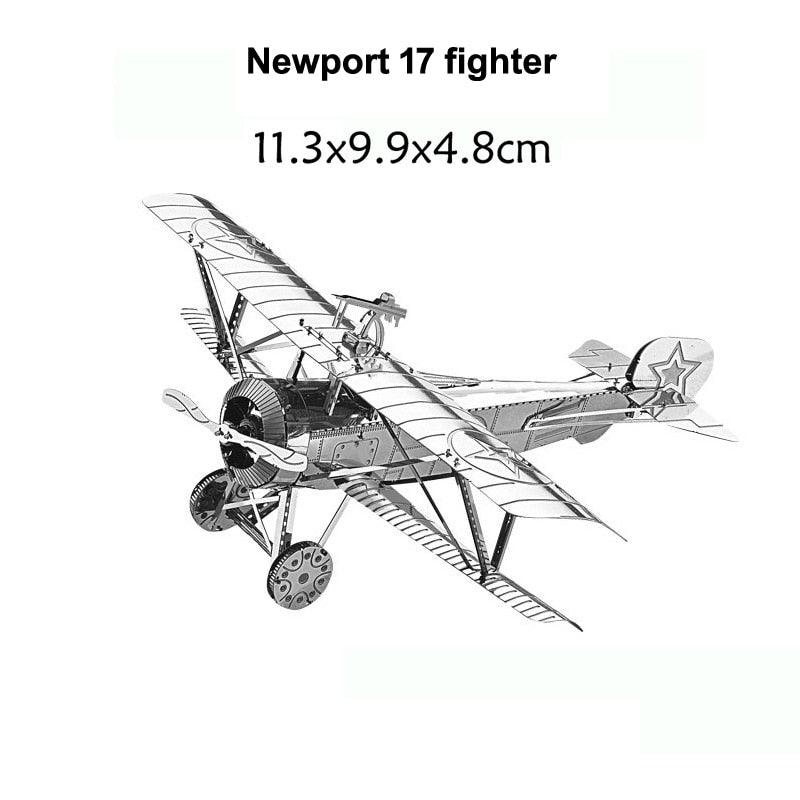 Lisslune | Stainless Steel 3D Jet Fighter Model Building Kit - Engaging DIY Puzzle for All Age Groups