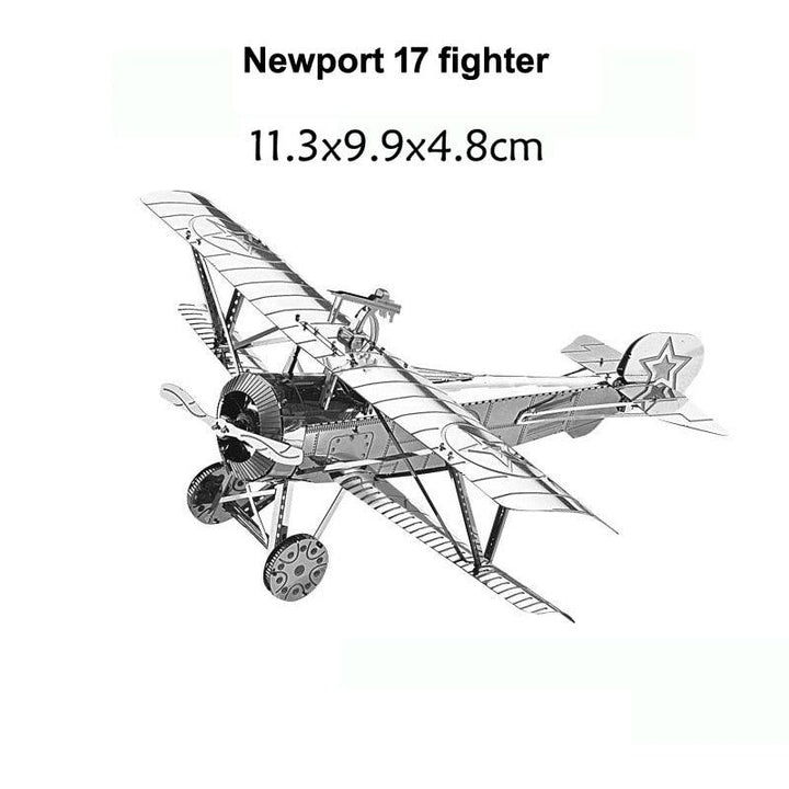 Lisslune | Stainless Steel 3D Jet Fighter Model Building Kit - Engaging DIY Puzzle for All Age Groups