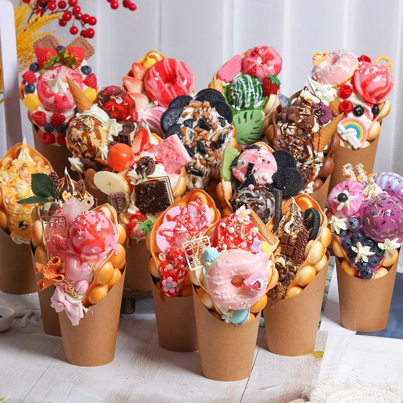 Lisslune | Artificial Egg Puff Cup Model - 1PC Realistic Artificial Food Decoration for Photography
