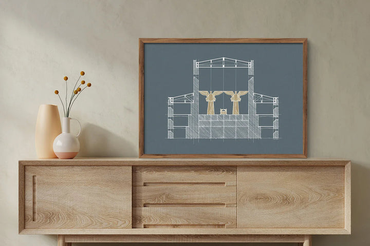 Lisslune | Temple Sketch Canvas Poster