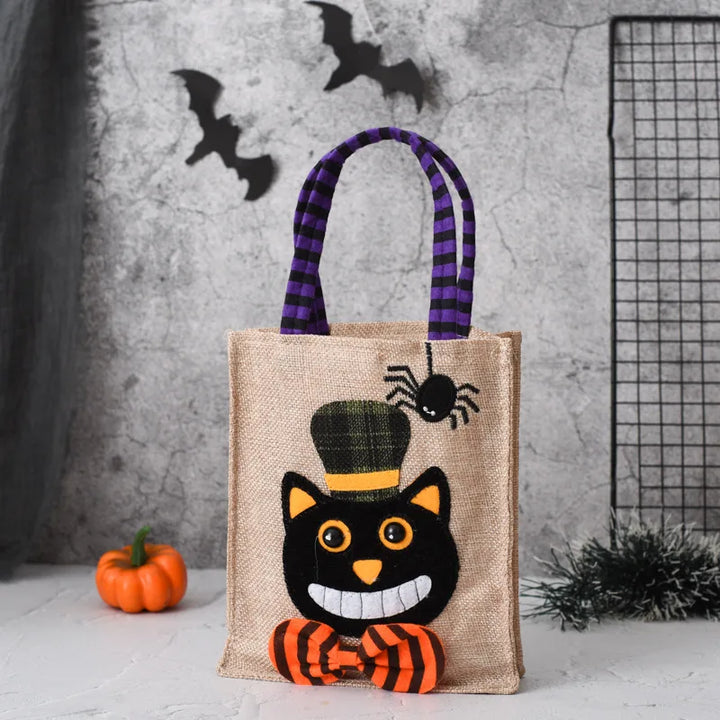 Rynx | New Halloween Gift Fleece Handbag Candy Bag Ghost Festival Pumpkin Bag Decoration Props Gift Bag