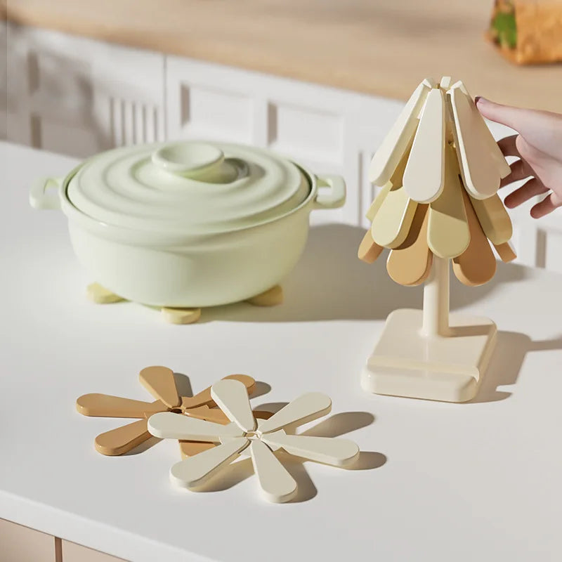 Lisslune | Foldable insulated wooden coasters made of silicone