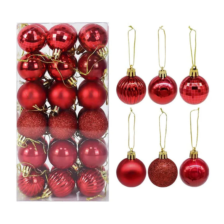 Rynx 1box Christmas balls Christmas tree decoration ball Xmas hanging tree ornament home party decor New Year gift Noel Navidad