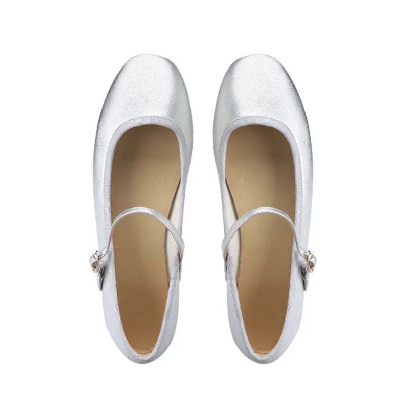 Rynx | Sneakers French Flat Women's Shoes Autumn Flat-Cut Mary Jane Shoes Single-Line Leather Shoes Ballet Singles Women